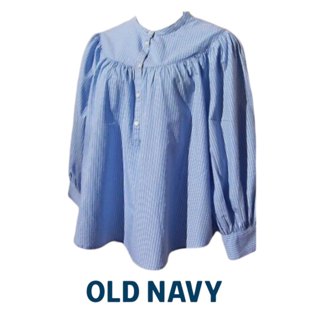 2X Old Navy Cotton Puff Sleeve Henley Top